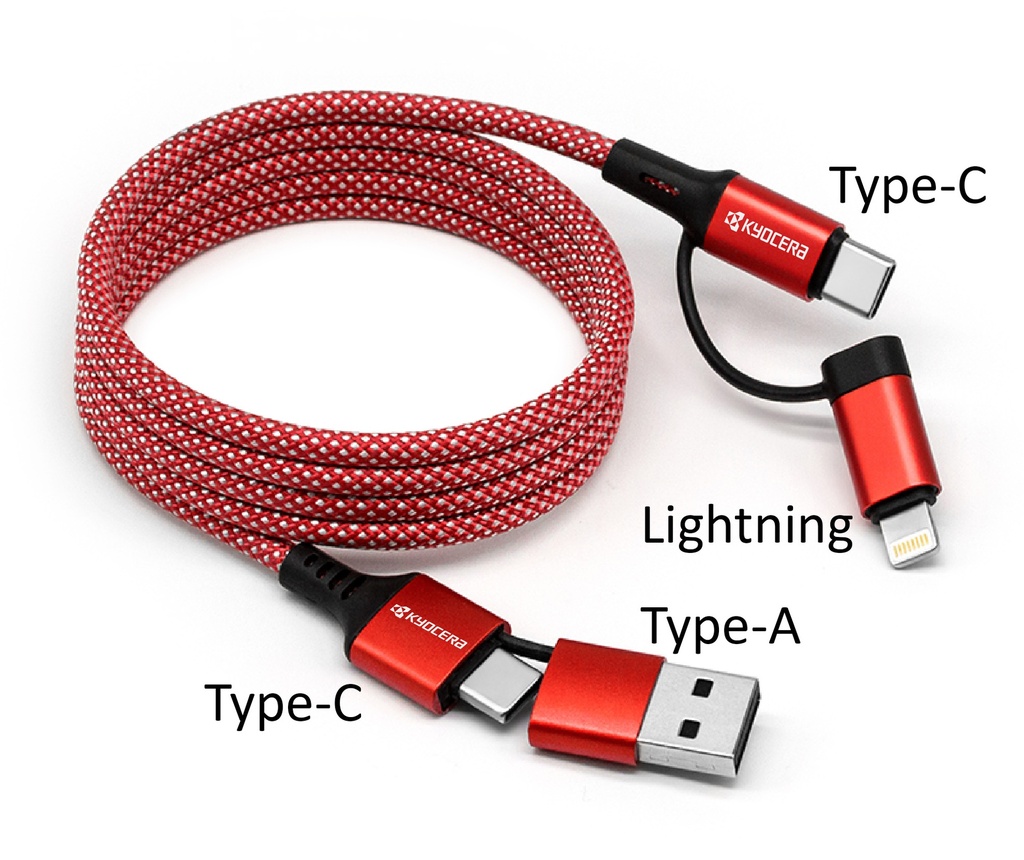 Kyocera 4-in-1Multi USB Charging Cable (Red) [KYO-130]  
