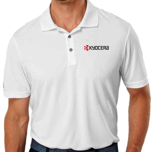 [APR-032] Kyocera Adidas Short Sleeve Polo (Men's White) [APR-032-S]
