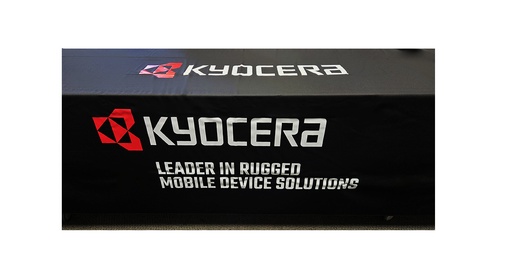 [OSM-004] Kyocera 8' Tablecloth "Kyocera Rugged Mobile Device Solutions" (12' long flat, black)[OSM-004]